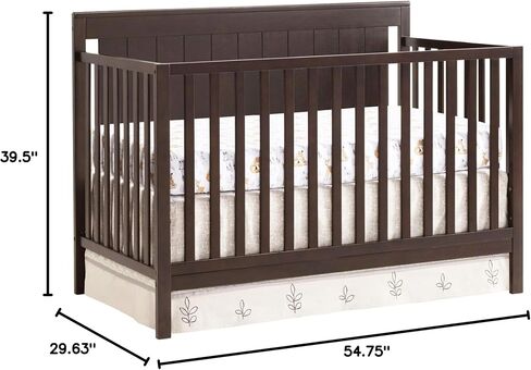 Oxford Baby Lazio 4-in-1 Convertible Crib, Dove Gray, GreenGuard Gold Certified in Kuwait