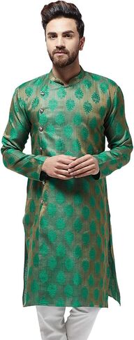 Sojanya (Since 1958, Men's Jacquard Silk Only Long Kurta in Kuwait
