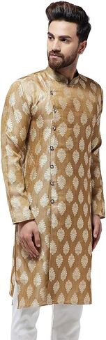 Sojanya (Since 1958, Men's Jacquard Silk Only Long Kurta in Kuwait