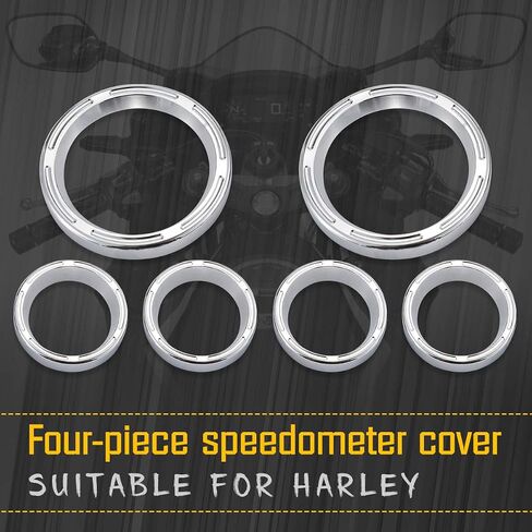 KATUR 4" Speedometer Cover Electra Glide Gauge Cover Road King 2" Gauge Cover Road Glide Gauge Burst Bezel Kit Compatible with Har ley Street Glide 1996-2013 02 03 04 05 06 07 08 (Black) in Saudi Arabia