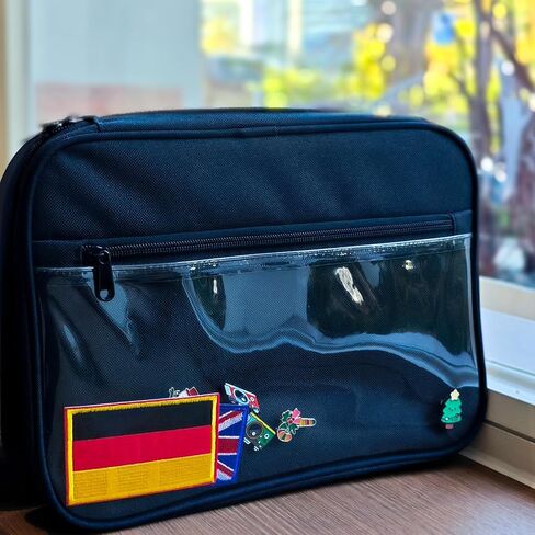 Mi Ya Mi Lai 6Blue binder+5Black Space Page,Large Transparenter Pin Books For Collectors, Enamel Pin Display Pages Pin Carrying Case, Travel Pins Display Bag(6Blue binder+5Black Spaces,Bag Only) in Kuwait