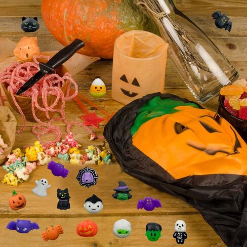 Anditoy 100 PCS Halloween Mochi Squishy Toys Squishies for Kids Girls Boys Halloween Party Favors Halloween Treat Bags Gifts in Saudi Arabia
