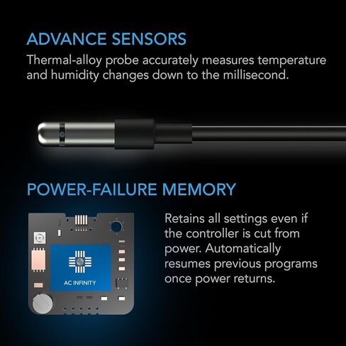 وحدة تحكم AC Infinity 79، وحدة تحكم ذكية في المخرج، مع درجة الحرارة والرطوبة والمؤقت والدورة وعناصر التحكم في الجدول الزمني وثرموستات رقمي معلق على الحائط لحصيرة الحرارة وإنبات الشتلات وانتشارها in Kuwait
