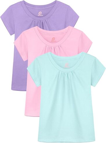 3 Pack Girls Shirts Girls Cotton T Shirts Kids Crew Neck Tee Tops Summer Short Sleeve Tshirts for Teen Girls in Saudi Arabia