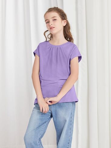 3 Pack Girls Shirts Girls Cotton T Shirts Kids Crew Neck Tee Tops Summer Short Sleeve Tshirts for Teen Girls in Saudi Arabia