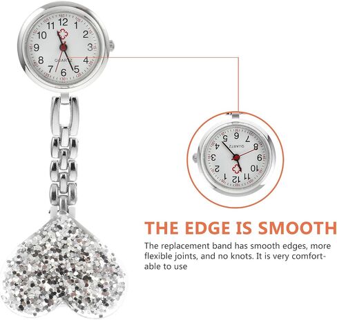 Hemobllo Digital Watch Watch 3pcs Heart Lapel Watch Hanging Fob Watch Pocket Clip on Glitter Watch Clothes Clip Brooch Watch for Women Men Digital Watch Watch in Saudi Arabia