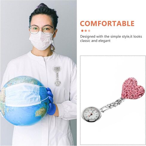Hemobllo Digital Watch Watch 3pcs Heart Lapel Watch Hanging Fob Watch Pocket Clip on Glitter Watch Clothes Clip Brooch Watch for Women Men Digital Watch Watch in Saudi Arabia