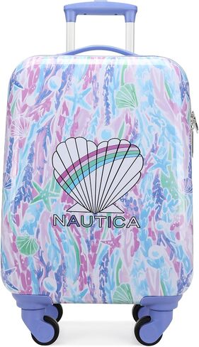 Nautica Kids Luggage - 18" Airline Approved Rolling Hardside Upright Carry-on Suitcase with Wheels (Nautica Peace) in Saudi Arabia