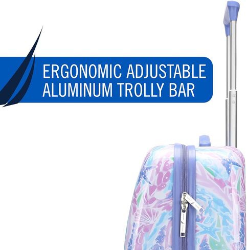 Nautica Kids Luggage - 18" Airline Approved Rolling Hardside Upright Carry-on Suitcase with Wheels (Nautica Peace) in Saudi Arabia