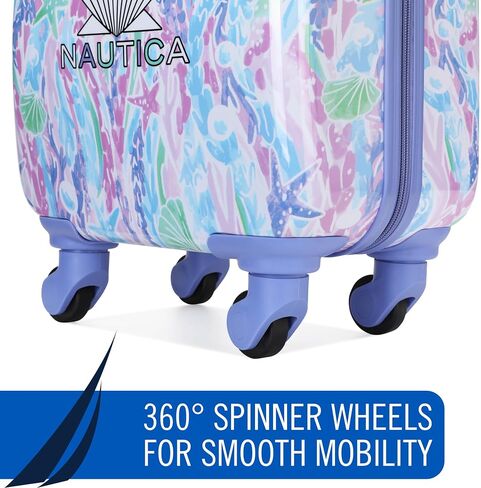 Nautica Kids Luggage - 18" Airline Approved Rolling Hardside Upright Carry-on Suitcase with Wheels (Nautica Peace) in Saudi Arabia