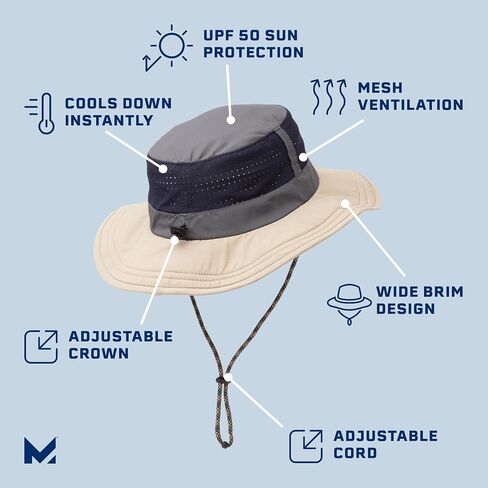 MISSION Cooling Boonie Hat - قبعات شمسية واسعة الحواف قابلة للتعديل للرجال والنساء in Kuwait