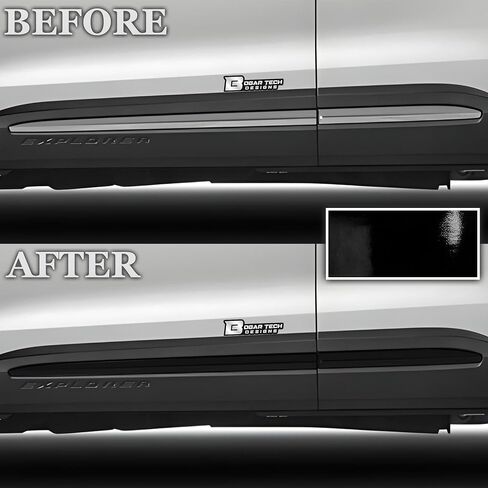 تصميمات BOGAR TECH DESIGNS غطاء حذف الكروم الخلفي متوافق مع Ford Explorer 2020-2023، أسود لامع in Kuwait