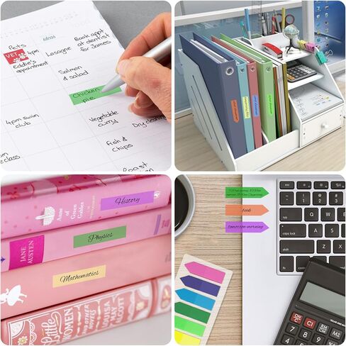 KICNIC Page Markers Colored Sticky Tabs 800 Pcs, Translucent Arrow Flags for Page Marking, Fluorescent Index Tab Stickers for Notebooks, Small Sticky Notes Flags [8 Colors, 4 Sets] in Saudi Arabia