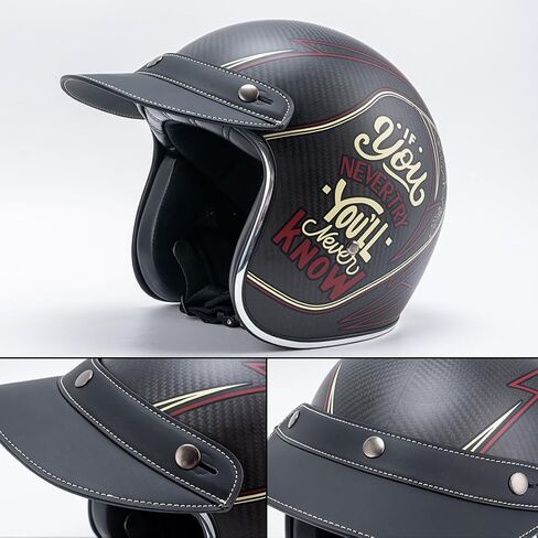 VCOROS Helmet Peak Shield Open Face Retro Motorcycle Helmet Sun Shade Protector Black Peak Shield in Saudi Arabia