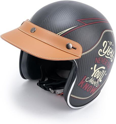 VCOROS Helmet Peak Shield Open Face Retro Motorcycle Helmet Sun Shade Protector Black Peak Shield in Saudi Arabia