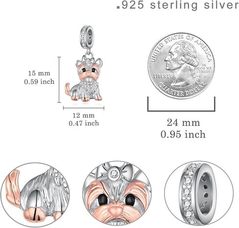 Dachshund/Corgi/Yorkie Charm 925 Sterling Silver Dachshund Gifts Cute Dachshund Jewelry Dog Charms for Bracelets Dachshund Gifts for Women in Kuwait