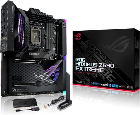 اسس لوحة ام للالعاب روج ماكسيموس Z690 (واي فاي 6E) LGA1700 (انتل الجيل 12) ATX تبريد مائي (PCIe 5.0، DDR5، 20+1 مراحل طاقة، لايف داش 2 انش OLED، 5xM.2، 2×ثاندربولت 4، منفذ PCIe 5.0 هايبر M.2 بطاقة in Kuwait