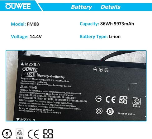 OUWEE HSTNN-IB8C SS03XL Laptop Battery Compatible with Hp EliteBook 730 735 740 745 755 830 840 846 G5 745 840 G6 ZBOOK 14U G5 G6 Series HSN-I12C HSN-I13C-4 HSTNN-LB8G 932823-421 933321-855 50Wh in Saudi Arabia