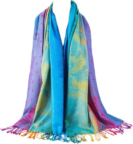 AUSEKALY Colourful Shawl Wraps for Women Scarf Pashmina Feel Causal Prayer Shawls Indian Dupatta Scarves in Kuwait