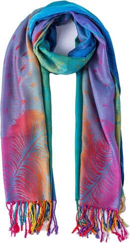 AUSEKALY Colourful Shawl Wraps for Women Scarf Pashmina Feel Causal Prayer Shawls Indian Dupatta Scarves in Kuwait