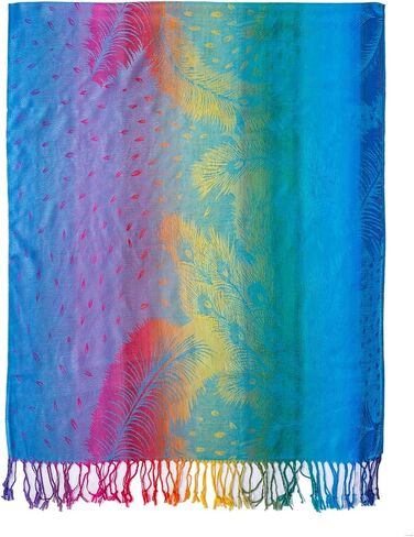 AUSEKALY Colourful Shawl Wraps for Women Scarf Pashmina Feel Causal Prayer Shawls Indian Dupatta Scarves in Kuwait