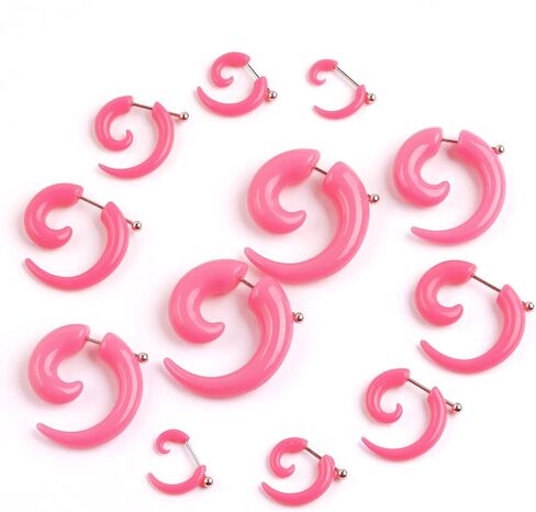 Acrylic Ear Stretching Kit - 62 Pieces Tapers, Plugs, Silicone Tunnels, Gauges Expander Set (14G-00G) Body Jewelry in Saudi Arabia
