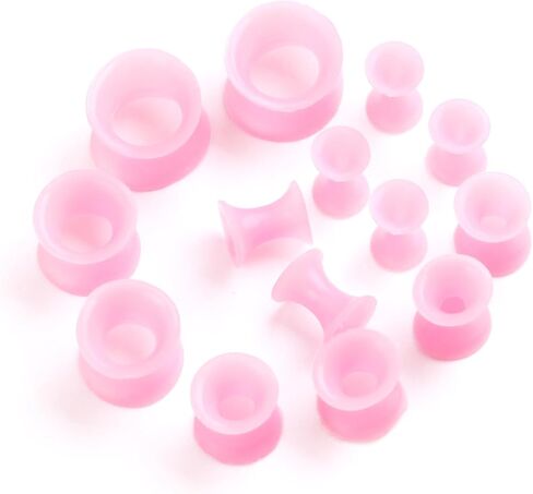 Acrylic Ear Stretching Kit - 62 Pieces Tapers, Plugs, Silicone Tunnels, Gauges Expander Set (14G-00G) Body Jewelry in Saudi Arabia