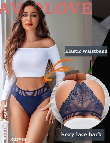 Avidlove Sexy Panties for Women Lace Underwear Cheeky Hipster Panties Stretch Briefs Multipack in Saudi Arabia
