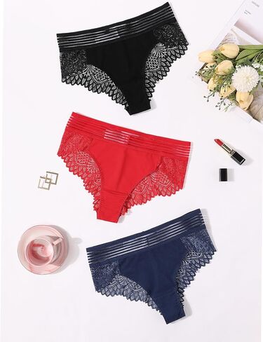 Avidlove Sexy Panties for Women Lace Underwear Cheeky Hipster Panties Stretch Briefs Multipack in Saudi Arabia