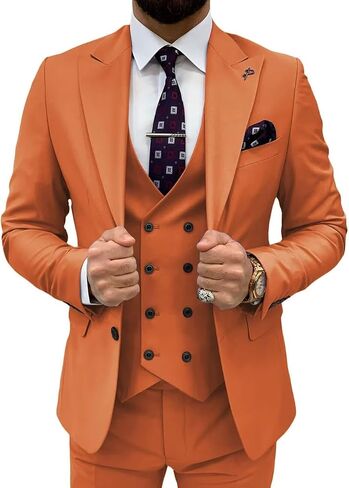 3 Piece Suit Men Slim Fit Double Breasted Suit for Men Wedding Suits Classic One Button Formal Prom Dinner Tuxedo in Saudi Arabia