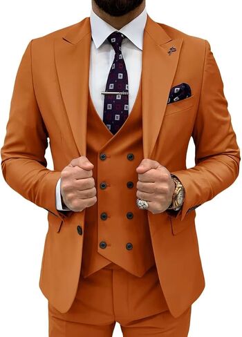 3 Piece Suit Men Slim Fit Double Breasted Suit for Men Wedding Suits Classic One Button Formal Prom Dinner Tuxedo in Saudi Arabia