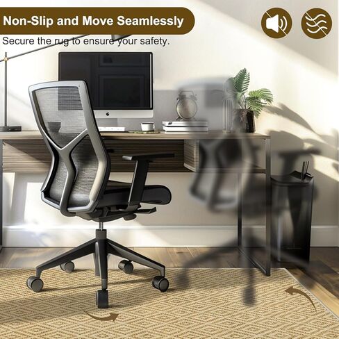 36"x48" Office Chair Mat for Hardwood Floor, Desk Chair Mat for Home Office, Non Slip Computer Gaming Chair Mat, Under Desk Chair Rug for Rolling Chair, Low Pile Carpet Floor Mat in Kuwait