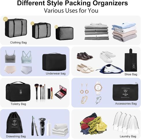 12 Set Packing Cubes for Suitcases, Various Sizes Packing Organizer Bags Set for Travel Accessories Luggage Carry On, BESBESME Travel Essentials for Clothes Shoes Cosmetics Toiletries, Pink in Saudi Arabia