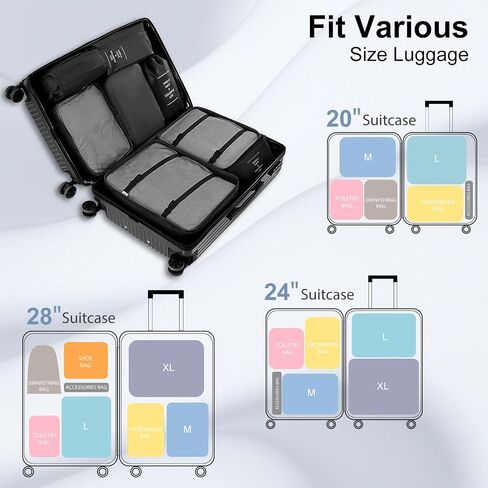 12 Set Packing Cubes for Suitcases, Various Sizes Packing Organizer Bags Set for Travel Accessories Luggage Carry On, BESBESME Travel Essentials for Clothes Shoes Cosmetics Toiletries, Pink in Saudi Arabia