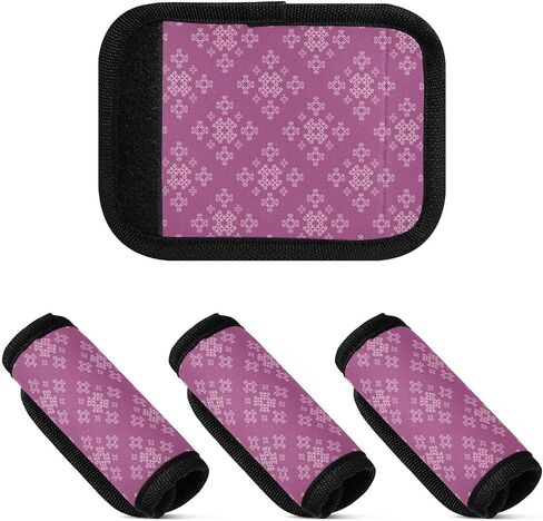 4 PC Luggage Handle Wrap Luggage Handle Covers Tags for Suitcase Bags Travel Luggage Handle Identifier Gripper Retro Flowers in Saudi Arabia
