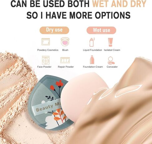 FERYES Large Teardrop Powder Puff for Powder Foundation & Concealer, Makeup Setting - Makeup Puff for Loose Powder, Cosmetics, 2 PCS in Saudi Arabia