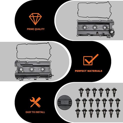طقم غطاء صمام المحرك متوافق مع Frontier Pathfinder Xterra NV1500 NV2500 NV3500 2005-2019 V6 4.0L 13264EA200 13264EA210 (أغطية الصمامات مع الحشيات، البراغي، غطاء الزيت) in Kuwait