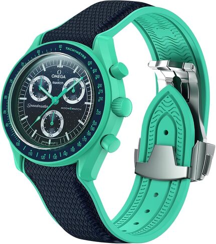 Strap for Omega x Swatch MoonSwatch Watch 20mm,Folding Buckle Band Compatible Omega X Swatch Moonswatch Speedmaster,Curved No Gap Replacement Strap fo Swatch Omega Men Women in Saudi Arabia