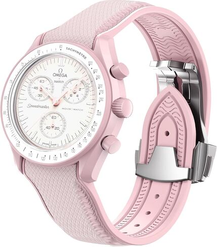 Strap for Omega x Swatch MoonSwatch Watch 20mm,Folding Buckle Band Compatible Omega X Swatch Moonswatch Speedmaster,Curved No Gap Replacement Strap fo Swatch Omega Men Women in Saudi Arabia