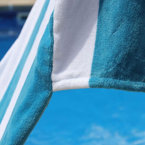 SUPERIOR Cabana Cotton Lounge Chair Cover, Outdoor Towel/Chaise Furniture Covers, Terry Cloth, Beach, Spa, Swim Accessories, Pool Chair Cover, Soft, Quick Drying, 32" x 102", Turquoise in Saudi Arabia