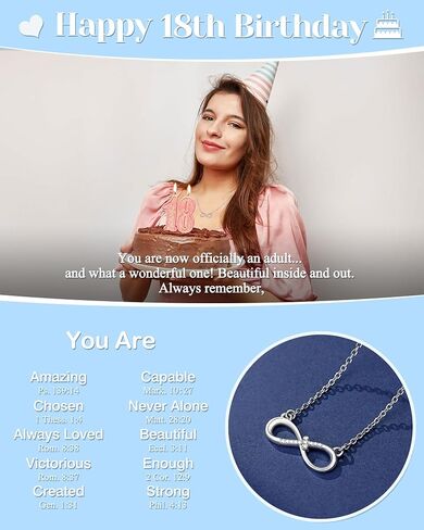 UNGENT THEM Happy 12th 13th 14th 16th 18th 21st Birthday Gifts, Love is Forever Infinity Cross Necklace Religious Birthday Presents for Women Her in Saudi Arabia