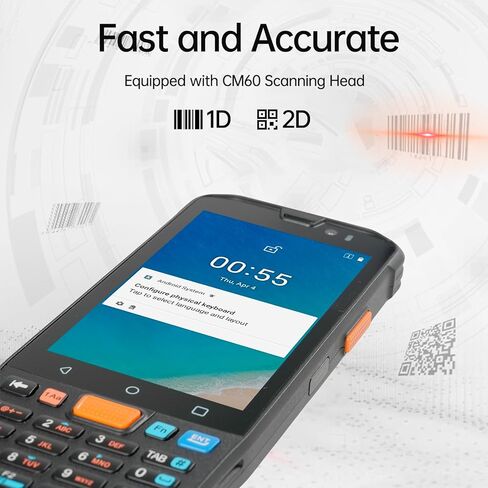 Bisofice KP36 Android 11.0 جهاز PDA الطرفي المحمول المحمول، جهاز جمع البيانات، جهاز جرد NFC، وظيفة NFC 4G WiFi BT مع شاشة لمس 4 بوصة، كاميرا خلفية 1300 وات لمستودع الأعمال الصغيرة in Kuwait
