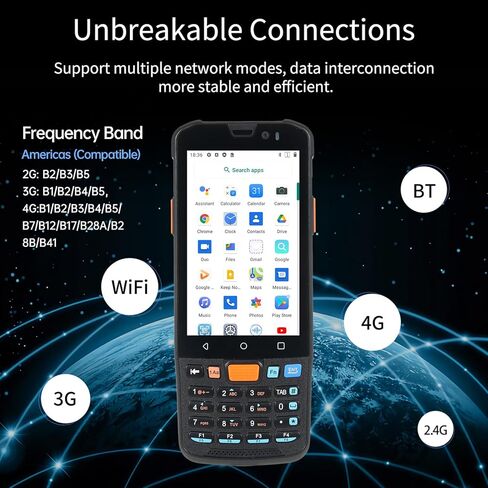 Bisofice KP36 Android 11.0 جهاز PDA الطرفي المحمول المحمول، جهاز جمع البيانات، جهاز جرد NFC، وظيفة NFC 4G WiFi BT مع شاشة لمس 4 بوصة، كاميرا خلفية 1300 وات لمستودع الأعمال الصغيرة in Kuwait