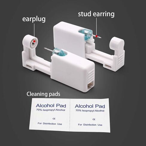 Self piercing ear hole, easy-to-use disposable ear hole puncture kit, ear piercing gun equipped with exquisite piercing earrings, very suitable for ear piercing at home in Saudi Arabia