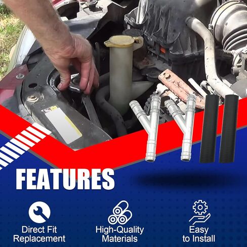 SMMS 12PCS Heater Hose Aluminum Y Connector Repair Kit 47238HP, Heater Hose Connector for Dodge Chrysler Ford Grand Caravan Journey Expedition Navigator 2008-2019, Replaces# 05058551AE 4677603AK in Kuwait