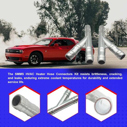 SMMS 12PCS Heater Hose Aluminum Y Connector Repair Kit 47238HP, Heater Hose Connector for Dodge Chrysler Ford Grand Caravan Journey Expedition Navigator 2008-2019, Replaces# 05058551AE 4677603AK in Kuwait