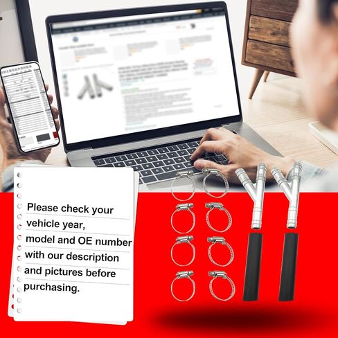 SMMS 12PCS Heater Hose Aluminum Y Connector Repair Kit 47238HP, Heater Hose Connector for Dodge Chrysler Ford Grand Caravan Journey Expedition Navigator 2008-2019, Replaces# 05058551AE 4677603AK in Kuwait