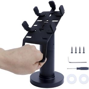 Universal Credit Card Terminal Stand for Square Terminal, 7" Tall Swivel and Tilt Credit Card Readers Square Stand with Handle for Most POS Machine, Screw-in and Adhesive Installation, Black