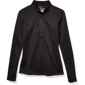 Terramar Vertex Expedition Weight Long Half Zip Tops, Black, X-Large/(16)