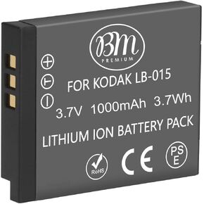 BM Premium 2 Pack of LB-015 Batteries for Kodak PIXPRO WPZ2 Digital Camera